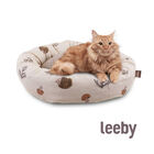 Leeby Cama Donut Antideslizante Blanca con Erizos para gatos, , large image number null